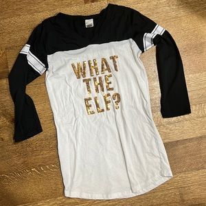 What the elf tunic baseball Christmas t-shirt